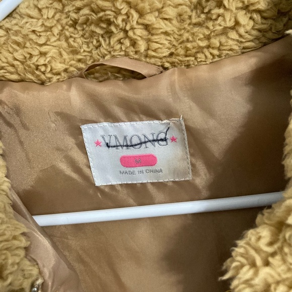 NWOT Vmong size medium Brown Teddy bear jacket - Picture 4 of 11